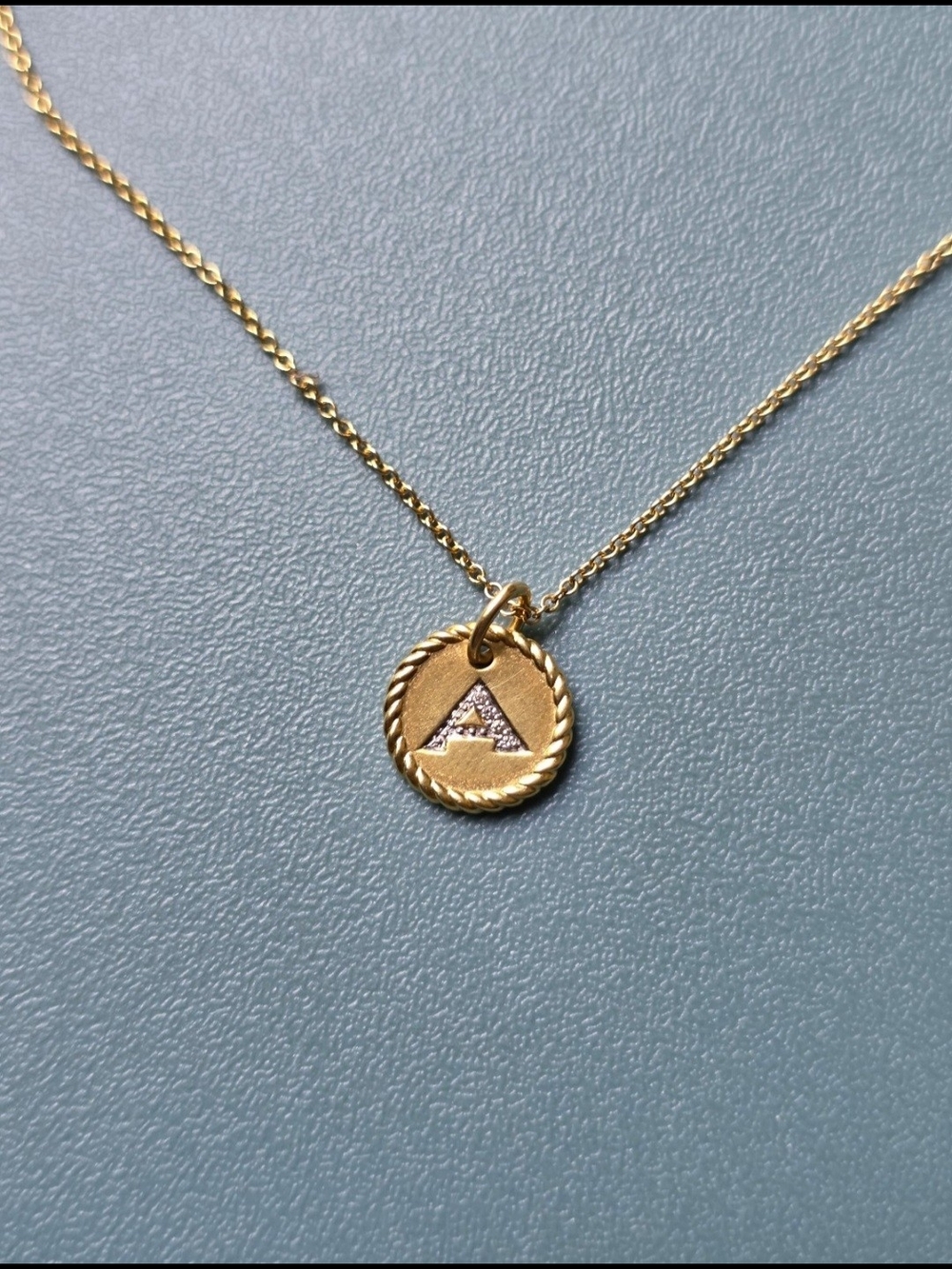 David Yurman 18k Initial 'A' Pave Diamond Pendant Necklace